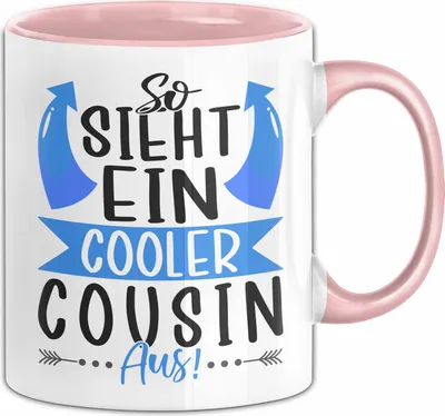 Produktbild von Cousin Tasse Geschenk So Sieht Ein Cooler Cousin Aus Geschenkidee Bester Cousin Kaffee-Becher (Rosa)