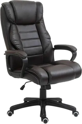 Produktbild von Vinsetto Bürostuhl mit Massagefunktion, Ergonomischer Chefsessel mit Vibrationsmassage, Wippfunktion, Höhenverstellbarer Schreibtischstuhl Drehstuhl, Braun