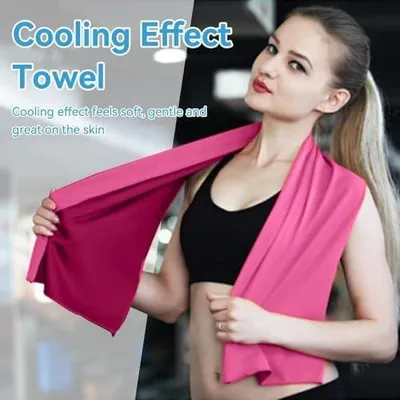 Produktbild von Kühltuch Kühlhandtuch, Sofortige Relief Eiskalt Kühlen Handtuch Atmungsaktives Mesh Schweißsaugfähig Cooling Towel Für Sport Mikrofaser Handtuch Eistuch Abkühltuch Schweißtuch Für Fitness Gym (Rosa)