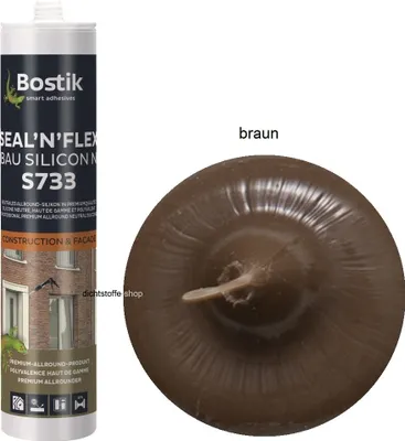 Produktbild von Bostik S733 Seal N Flex Bau Silicon 300ml Kartusche 1K Fugen Universaldichtstoff Braun