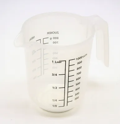 Produktbild von Schulz Meßkanne 1 Liter mit Druck aus PP mit Rutschgummi