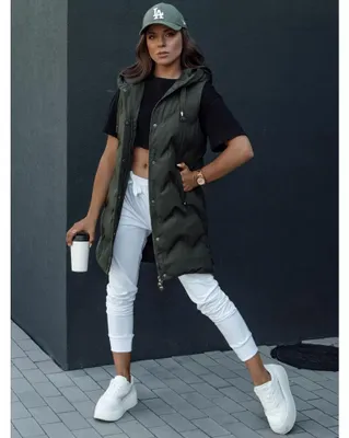 Imagen del producto de Dstreet Chaleco para mujer Tamira, color verde oscuro, talla L
