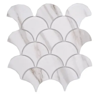 Produktbild von Keramikmosaik weiß matt Steinoptik Mosaikfliese Küchenwand Fliesenspiegel Bad Duschwand MOS13-FS112_f
