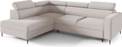 Produktbild von Modernes Ecksofa VENA Couch mit Schlaffunktion und Bettkasten, L-form - linke Seite, Farbe: Beige (Neve 04)