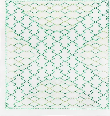 Produktbild von Olympus Sashiko Stickpackung "Hana Fukin Matsukawabishi Nagomi series", Stoff bedruckt, 34x34cm, hergestellt in Japan