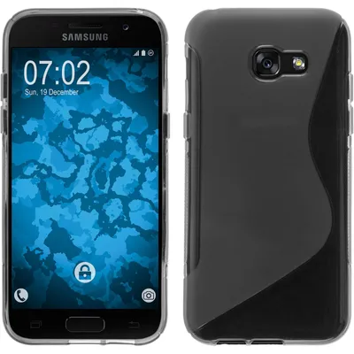Produktbild von PhoneNatic Case kompatibel mit Samsung Galaxy A7 (2017) - grau Silikon Hülle S-Style + 2 Schutzfolien