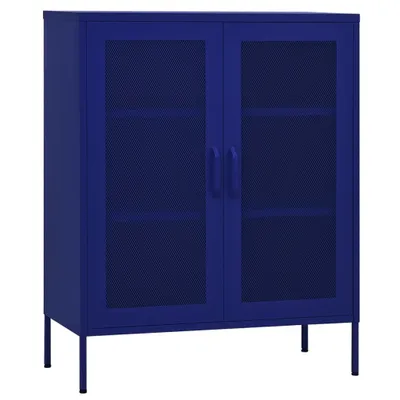 Image de vidaXL Armoire de stockage bleu marine 80x35x101,5 cm Acier