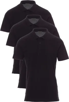 Produktbild von Mivaro Herren 3er Pack Poloshirts Schwarz - aus 100% Baumwolle - kurzarm Polo mit Kragen & 3-Knopf-Leiste, Regular Fit, Piqué Stoff, Atmungsaktiv, große Größen XS bis 5XL