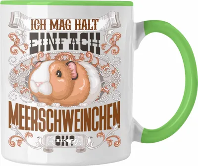 Produktbild von Trendation - Meerschweinchen Tasse Geschenk Meerschweinchen Besitzer Spruch Geschenkidee Ich Mag Halt Einfach Meerschweinchen Ok (Grün)