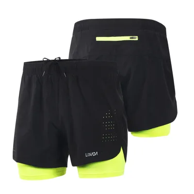 Produktbild von Lixada Herren 2-in-1 Laufshorts Schnell trocknend Atmungsaktive Aktiv Trainingsš¹bung Jogging Radhose mit l?ngerem Innenfutter