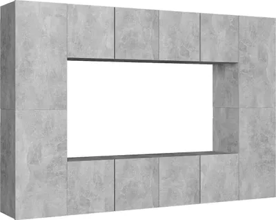 Produktbild von vidaXL 8-tlg. TV-Schrank-Set Betongrau Holzwerkstoff