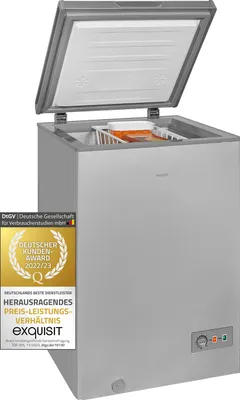 Produktbild von Exquisit Gefriertruhe GT100-330E silber | 96 l Nutzinhalt | Silber