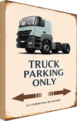Produktbild von vianmo Holzschild 18x12 cm Truck Parking only all others Parkplatzschild