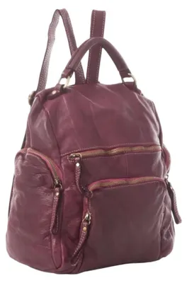 Produktbild von BZNA Bag Stella Bordeaux Backpacker Designer Rucksack Damenhandtasche Schultertasche Leder Nappa ItalyNeu