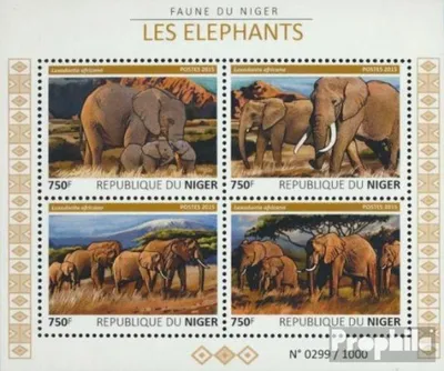 Produktbild von Briefmarken Niger 2015 Mi 3803-3806 Kleinbogen (kompl. Ausg.) postfrisch Elefanten