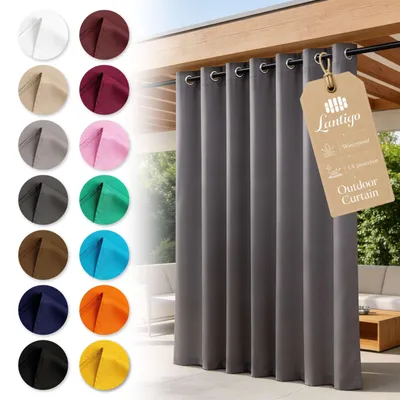 Produktbild von Lantigo Outdoor Vorhang Graphit 155x230 cm Blickdicht Wasserdicht mit Ösen