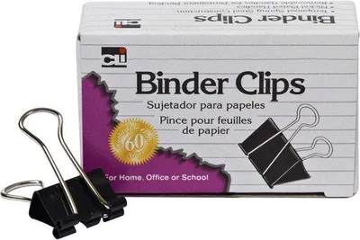 Produktbild von Famanu Binderclips Set 12 Stück - Große schwarze Klemmen