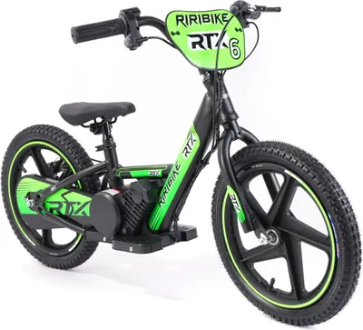 Productafbeelding van Elektrische loopfiets voor kinderen RIRIBIKE RTX6 24V (16 inch), groen, lithiumbatterij, 250W motor, schijfremmen, verstelbare, zachte Polyurethanzitting