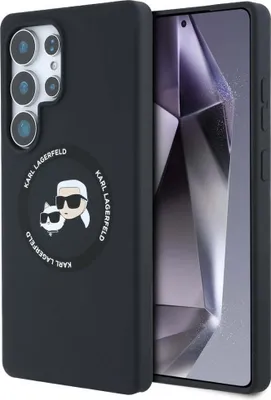 Image de KARL LAGERFELD case passend für SAMSUNG S25 Ultra KLHMS25LSKCHTCK (Magnetic Silicone Double Heads) noir