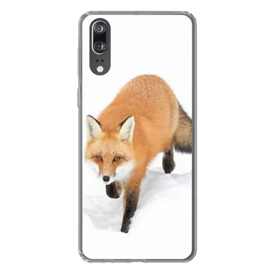 Produktbild von MuchoWow® Handyhülle Schutzhülle Hülle für Huawei P20 Fuchs - Schnee - Winter Silikon Softcase Handy Hülle - Hardcover