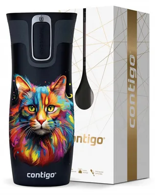 Produktbild von ContiGo! West Loop 2.0 Thermobecher 470ml Katze Motiv