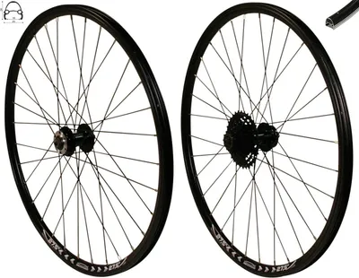Produktbild von REDONDO 27,5 Zoll Laufrad Set VR + HR Disc Felge Schwarz + 8 fach Kassette