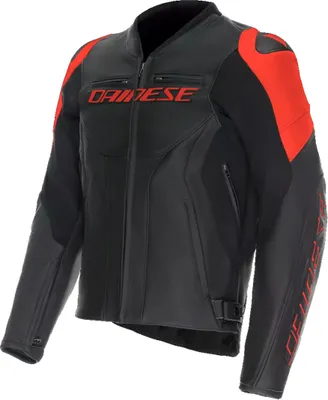 Image de Blouson en cuir Dainese Racing 5 pour moto, noir/rouge, 48