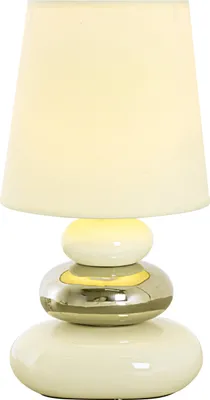 Produktbild von Näve 3045323 Stoff-Tischleuchte ; Farbe: Weiß / Chrom