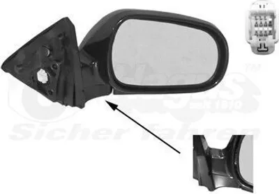 Produktbild von VAN WEZEL 2527806 Außenspiegel Seitenspiegel Rechts für HONDA CIVIC VI Hatchback (EJ, EK) Konvex