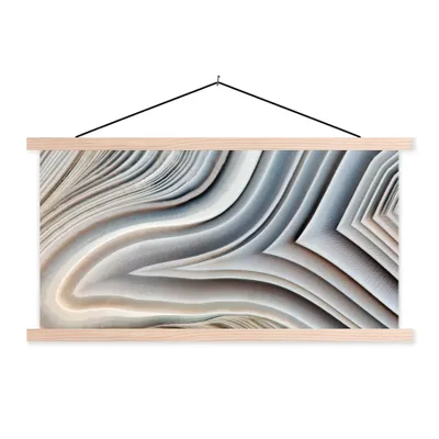 Produktbild von MuchoWow® Textilposter Marmoroptik - Stein - Linien - Luxus - Marmor 120x60 cm mit holzfarbenen Rahmen - Klemmleiste