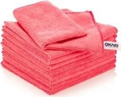 Produktbild von Okaei Mikrofaser Reinigungstücher 40x40 Set 12 ROT