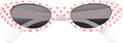 Produktbild von Cat Eye Brille Sandy mit Punkten | Weiß Rosa
