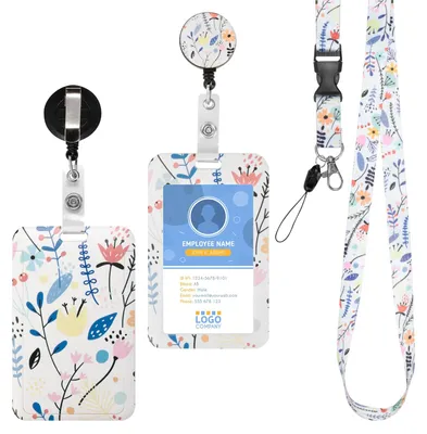 Produktbild von Cozary Ausweishülle mit Band, Auswelter Ausziehbar Blumen Design Kartenhülle