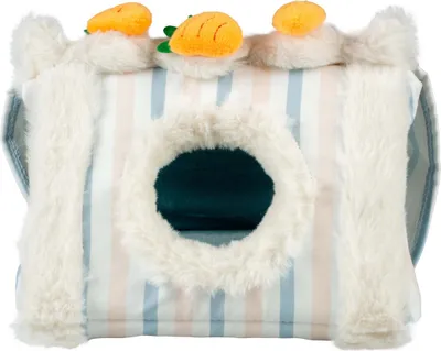 Immagine prodotto di Duvo+ Casetta triangolare per roditori in peluche a righe, taglia: M