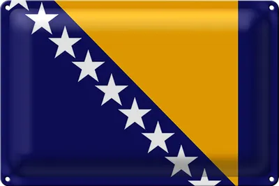 Produktbild von Blechschild Flagge Bosnien und Herzegowina 40x30cm Flag