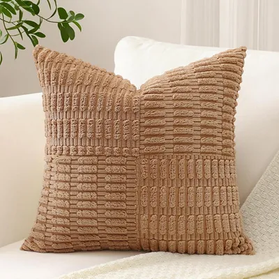 Obrázok produktu pre Poťah na vankúš, vzor pruhov, hnedý, 45x45 cm, 1 kus