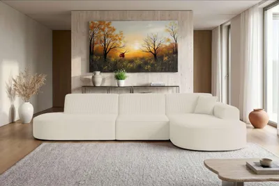 Produktbild von 99rooms Avantis Ecksofa Cordstoff POSO Creme Rechts