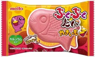 Zdjęcie produktu dla Meito | Wafelki Puku Puku Tai - 16,5g - Smak: batat - 8 sztuk - Japońskie słodycze - Przekąska