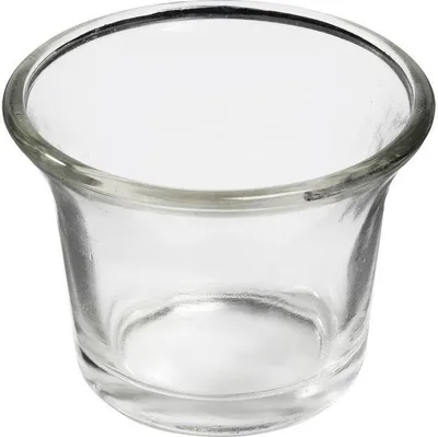 Produktbild von Teelichtglas in Topfform, für Standard-Teelichter, Höhe 6,5 cm, Durchmesser 4,5 cm