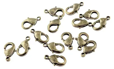 Produktbild von Vintageparts 10 Messing Karabinerverschlüsse antik bronzefarben 12mm