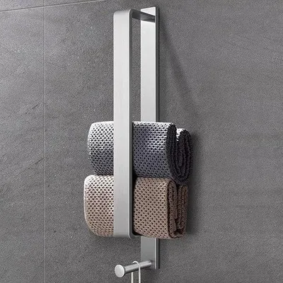 Produktbild von Famanu Handtuchstange Ohne Bohren - Selbstklebend, Edelstahl Silber 43,5 cm mit Haken für Bad und Küche