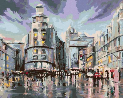 Obrázok produktu pre Zuty - Maľovanie podľa čísel - MADRID A DAŽDIVÉ POČASIE, 40x50 cm, bez rámu a bez vypnutia plátna