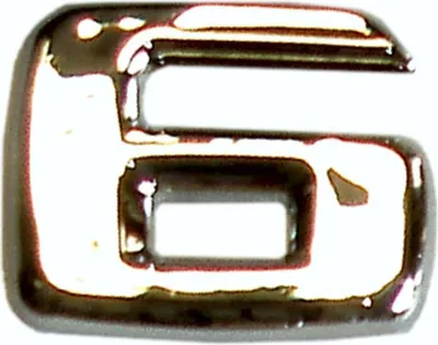Produktbild von Hermann Schütz 3D-Relief-Chrome-Zahl 6 25x35mm