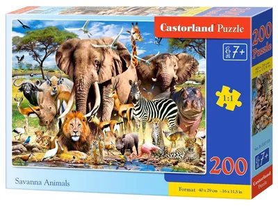 Immagine prodotto di Puzzle 200 pezzi Animali della Savana - Castorland 222155
