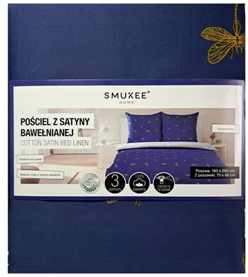 Produktbild von Smukee Bettwäsche-Set Baumwollsatin 160x200 cm Dunkelblau