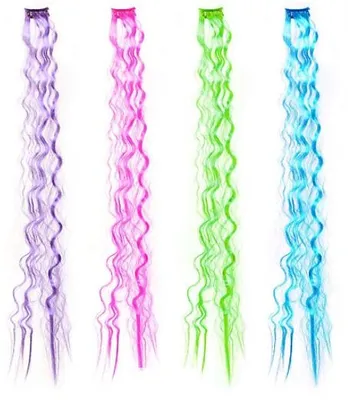 Produktbild von Haarclips 80er mit bunten Haarsträhnen Karneval Fasching Party