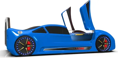 Produktbild von Autobett RACING mit Flügeltüren : Blau Farbe: Blau