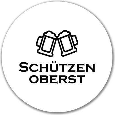 Produktbild von Huuraa Aufkleber Schützenoberst Schützenfest 10cm rund Sticker Geschenkidee