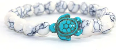 Produktbild von Mode Uni Schildkröte Naturstein Perlen Charm Armband Armreif Schmuck Geschenk-1#