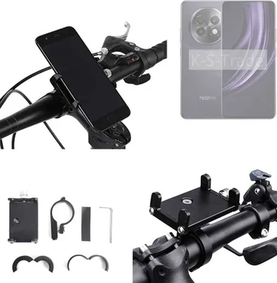 Produktbild von K-S-Trade Handyhalterung für das Fahrrad kompatibel mit Realme 13 5G Halter Lenkstange Fahrradhalterung Motorrad Bike Mount Befestigung Smartphone